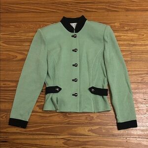 St. John Collection Mint Jacket with Black Trim